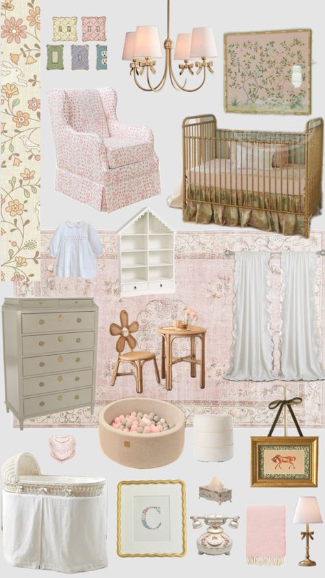 Coquette Nursery, Feminine Nursery, Girly Nursery, Baby Nursery Inspiration, Baby Room Themes, Nursery Room Design, Baby Room Inspiration, Nursery Room Inspiration, Toddler Rooms