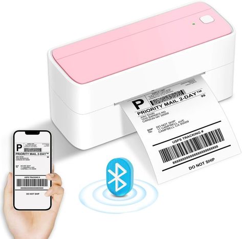 Shipping Label Printer Desktop Thermal Printer Label Printer Machine, Compatible with Etsy, Shopify, eBay, Amazon, Royal Mail, FedEx, UPS, Pink Shipping Label Printer, Supply Labels, Barcode Labels, Thermal Label Printer, Printer Driver, Thermal Labels, Mac Pc, Shipping Label, Thermal Printer