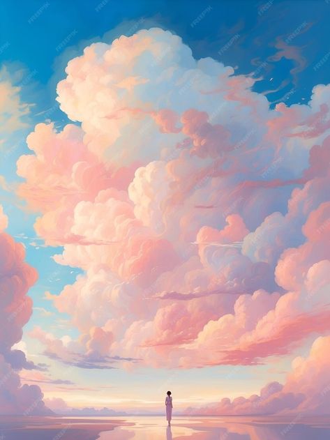 Cloud Painting Digital, Cloud Sunset Painting, Sunrise Clouds Painting, Cloud Reference Photo, Clouds Concept Art, Cloud Shading, Clouds Reference, Clouds Artwork, Sky Reference