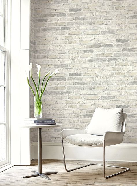 Rustic Brick Wallpaper, Brick Wallpaper Grey, Grey Brick Wallpaper, Brick Wallpaper Living Room, Brick Wallpaper Bedroom, Rustic Brick, Grey Brick, Accent Walls In Living Room, Bedroom Images