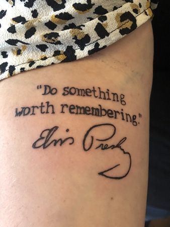 Elvis Presley Tattoo Design, Elvis Themed Tattoo, If I Can Dream Elvis Tattoo, Elvis Quote Tattoo, Elvis Tatoos, Elvis Tcb Tattoo, Graceland Tattoo, Elvis Lyrics Tattoo, Elvis Presley Tattoos