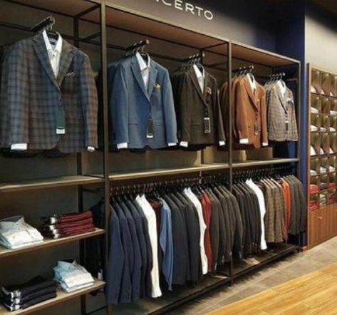 Mens Store Display, Clothing Store Displays, Suit Stores, Clothing Store Interior, Store Concept, Clothing Store Design, Store Design Boutique, Showroom Interior Design, Store Interiors