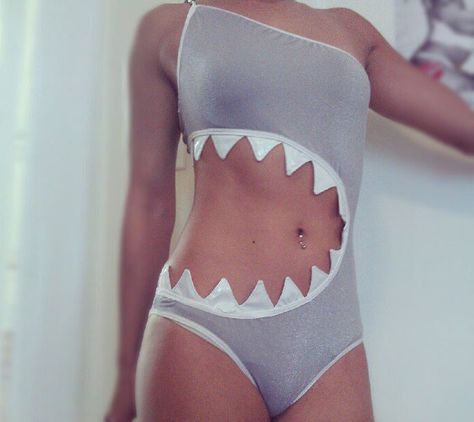 Sharkini Shark Bite Swimsuit Shark Swimsuit, Cute Shark, Shark Bites, One Piece For Women, Beach Wears, Looks Style, Monokini, Swim Suit, Bathing Suit