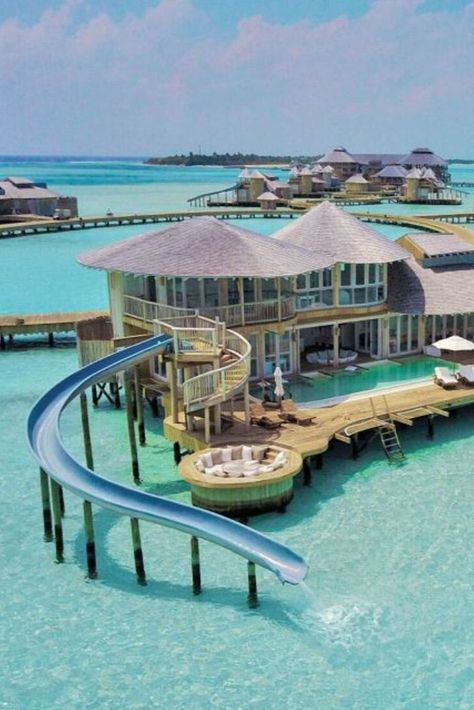 Maldives House On Water, Mansion On The Water, Bahamas House On Water, House In Water, Huts On The Water, Maldives Water Villa, Bahamas House, Ocean Villa, Water Hotel