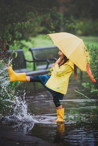 Rain Pose Reference, Monsoon Photography, Yellow Rain Coat, Book Scenes, Umbrella Photography, Umbrella Photo, Rain Painting, Yellow Raincoat, Human Reference