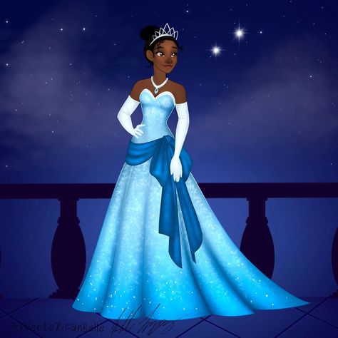 Princess Tiana Blue Dress, Tiana Blue Dress, Tiana And Naveen, Princess Tiana, Princess Gown, Disney Fan, Disney Fan Art, Lily Pads, Special Places