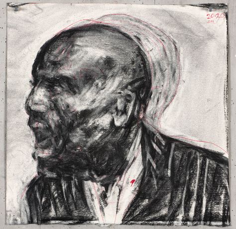 William Kentridge - Drawing for 'Other Faces' | The Broad William Kentridge Art, William Kentridge, South African Art, Art Foundation, South African Artists, White Drawing, Theatre Company, A Level Art, Human Condition