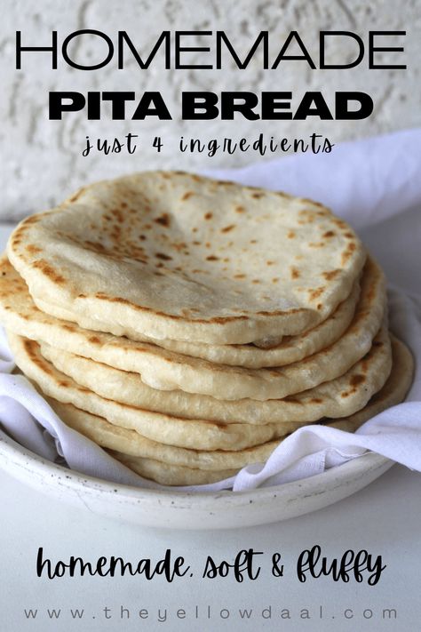 Homemade Pita Bread From Scrach - Greek Pita Bread, Pane Pita, Greek Pita, Homemade Pita Bread, Homemade Pita, Pita Bread Recipe, Pita Recipes, Bread At Home, Pita Bread