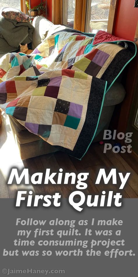 Making my first quilt - Jaime Haney Art | Colorful Original Paintings My First Quilt, First Quilt, Running Jokes, Days Before Christmas, Online Journal, Blood Sweat And Tears, Doll Quilt, My Sewing Room, Thread Spools