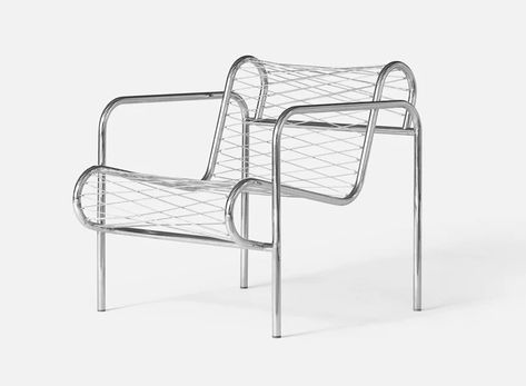 dan svarth's wire lounge chair marries comfort with an industrial look Wire Chair, Heirloom Furniture, Eco Friendly Furniture, The Chair, Higher Design, Bedroom Collection, Stainless Steel Frame, Danish Design, Contemporary Furniture