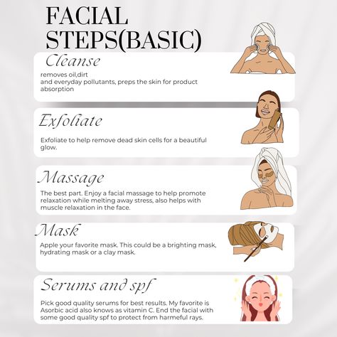 Basic Facial Steps, Facial Steps, Esthetician Room Supplies, Basic Facial, Facial Esthetician, Facial Massage Steps, Facial Esthetics, Beauty Salon Marketing, Esthetician Inspiration