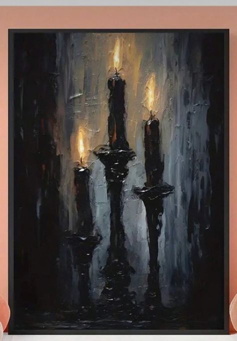 Pop Out Painting, Eerie Painting Ideas, Vampire Oil Painting, Gothic Style Painting, Abstract Halloween Painting, Acrylic Dark Painting, Acrylic Painting Ideas Dark, Black Canvas Paintings Acrylics Abstract Art, Creepy Oil Painting