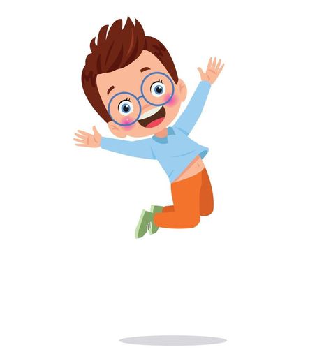 Jumping kids. Happy funny children playing and jumping in different action poses education little team vector characters. Illustration of kids and children fun and smile Exercise Poster, Jump Drawing, Jumping Drawing, Jump Pose, Jumping Illustration, Jumping Poses, Jumping Pictures, Vector Illustration Character, Action Pictures