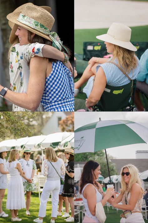 Patrons celebrate the Masters by sporting classic spring styles. Masters Golf Outfits Women Spectator, The Masters Outfit Women, Golf Wife Outfit, Golf Tournament Outfit, Masters Party, Recruitment Themes, Masters Golf, Spring Styles, My Dream Came True