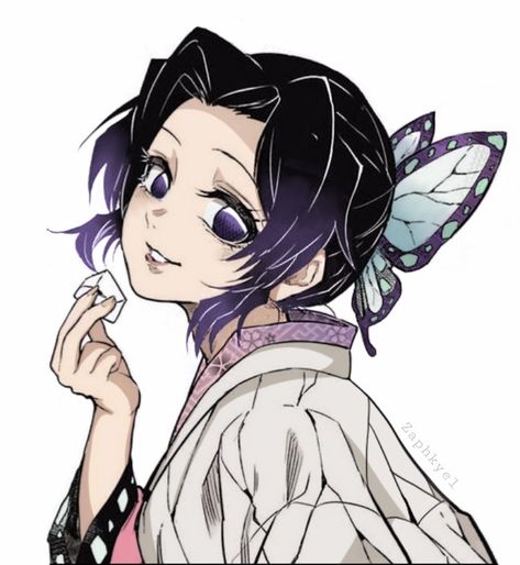 Shinobu Kochou Drawing, Shinobu Hair Down, Shinobu Gaiden, Shinobu Drawing, Shinobu Kochou Icons, Demon Slayer Girls, Shinobu Art, Kny Shinobu, Shinobu Demon Slayer