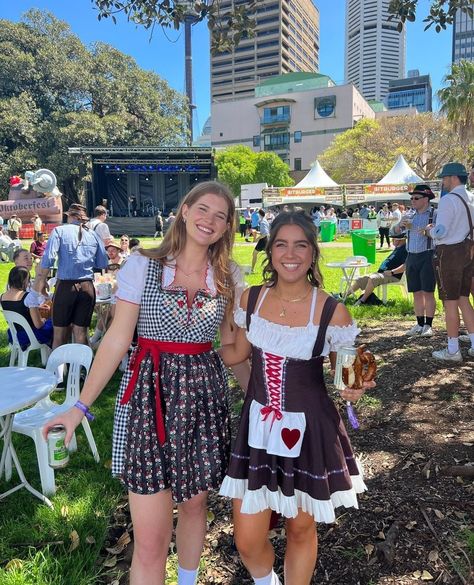 Oktoberfest inspo from @allylankow looking lovely in our Mila Dirndl ❤️🤍🖤⁠ ⁠ Our exclusive range of Oktoberfest costumes are super popular each year, so grab your outfit ahead of time to make sure you don't miss out on your fave designs and preferred sizes 😘⁠ ⁠ ⁠ ⁠ ⁠ ⁠ Octoberfest Outfits Diy, Oktoberfest Party Outfit, Tavern Maiden, Octoberfest Outfits, German Hats, Beer Maid, Ribbon Hair Ties, Box Costumes, Oktoberfest Costume