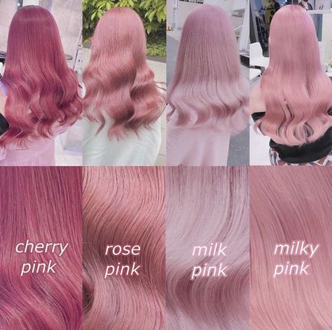 Pink Korean Hair Color, Light Pink Hair Dye Underneath, Types Of Pink Hair Color, Pink Hair Styling Outfit, Light Color Hair Dye, Pink Dip Dyed Hair, Light Pink Hair Dye Ideas, Hair Dye Pink Ideas, Hair Color Ideas Light Pink