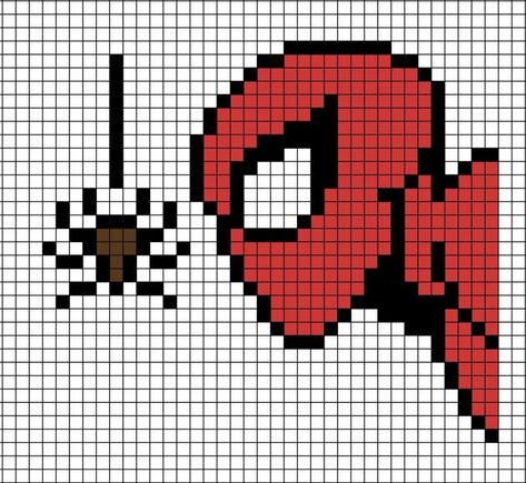 🕸🕷❤🖤❤ Spiderman Graph Paper, Graphing Paper Art, Pixel Art Easy Ideas, Minecraft Drawings Pixel, Graphing Paper Drawings, Graph Paper Drawings Easy, Pixel Drawing Easy, Grid Paper Drawings, Cute Pixel Drawing