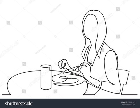 continuous line drawing of woman dining in restaurant #Ad , #affiliate, #drawing#line#continuous#restaurant Holding Object, Laptop Drawing, Woman With Laptop, Hand Silhouette, Computer Drawing, Pencil Drawings Of Girls, Business Stock Images, Silhouette Pictures, Single Line Drawing