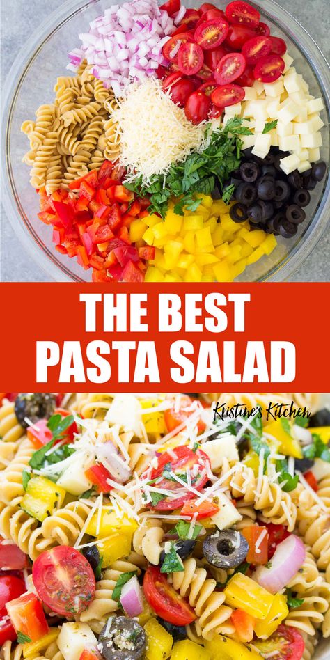 Best Italian Pasta Salad, Best Italian Pasta, Italian Pasta Recipe, Vegetarian Pasta Salad, Healthy Pasta Salad Recipes, Sommer Mad, Italian Pasta Salad, Cold Pasta Salad Recipes, Healthy Pasta Salad