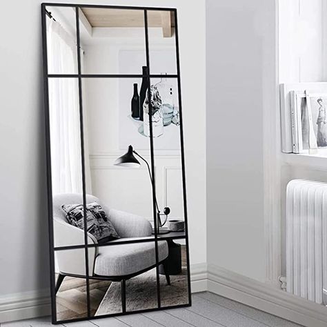 Full Length Standing Mirror, Black Metal - Rectangular Dressing Mirror. Sizes: Small, Medium, Large, Designed in Denmark, Hall Mirror, Large, Long, Standing - Horizontal and Vertical: Amazon.de: Küche & Haushalt 2 Hours Later, Wall Mirror Decor Living Room, Mirror Decor Living Room, Green Bedroom Decor, Hall Mirrors, Floor Length Mirror, Hall Flooring, Hallway Mirror, Black And White Photo Wall