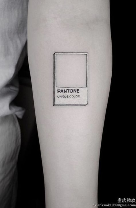 Pantone Tattoo Ideas, Paint Palette Tattoo, Frame Tattoo Design Square, Pantone Tattoo, Square Tattoo Ideas, Tech Tattoo Ideas, Palette Tattoo, Label Tattoo, Beautiful Tattoo Designs