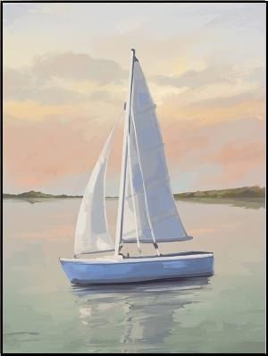 Leftbank Art. Hazy Sunsets-Sail Sailboat Painting Acrylic, Sailboat Photography, Beach Themed Art, Nautical Prints, Boat Drawing, Landscape Art Quilts, Sailing Art, Sailboat Art, Sailboat Painting