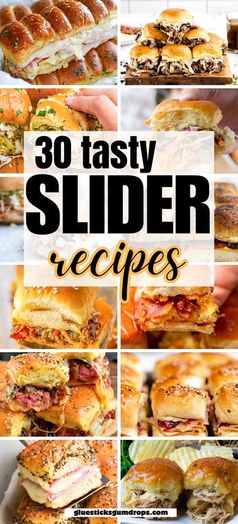 Sliders 4 Ways, Fun Sliders Recipes, Types Of Slider Sandwiches, Sheet Pan Sandwich Recipes, Best Slider Sandwiches, Slider Bake Recipes, The Best Sliders, Hawaiian Slider Sandwiches, Halloween Party Sliders