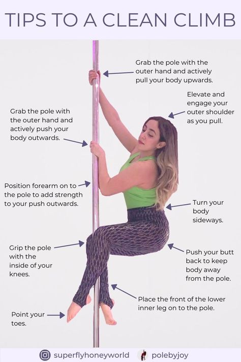 Pole Dance Tips, Pole Climbing Tips, Upside Down Pole Tricks, Pole Dance Training, Pole Tricks Step By Step, Conditioning For Pole Dancing, Pole Dance Exercises, Pole Tricks Beginners, Easy Pole Tricks