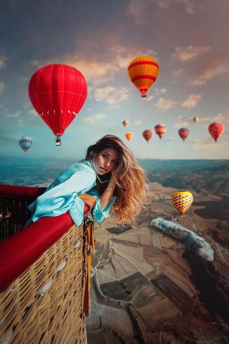 ♔ Montgolfières & Couture Capadocia Turkey, Turkey Pics, Hot Air Balloons Photography, Egypt Trip, Cards Poster, Turkey Fashion, Balloons Photography, Travel Pose, New York Attractions