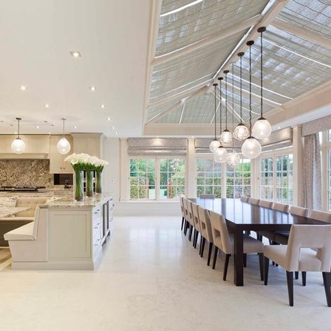 Kitchen Orangery, Sunroom Kitchen, Kitchen Conservatory, Conservatory Kitchen, Kitchen Diner Extension, Conservatory Design, Open Plan Kitchen Dining Living, Open Plan Kitchen Diner, Desain Pantry