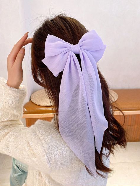 Purple Hair Accessories, Purple Bow, Purple Bow Hairstyle, Purple Hair Ribbon, Lilac Hair Accessories, Purple Hair Bow, Purple Hairclips, Purple Scrunchie Aesthetic, Light Purple Hair