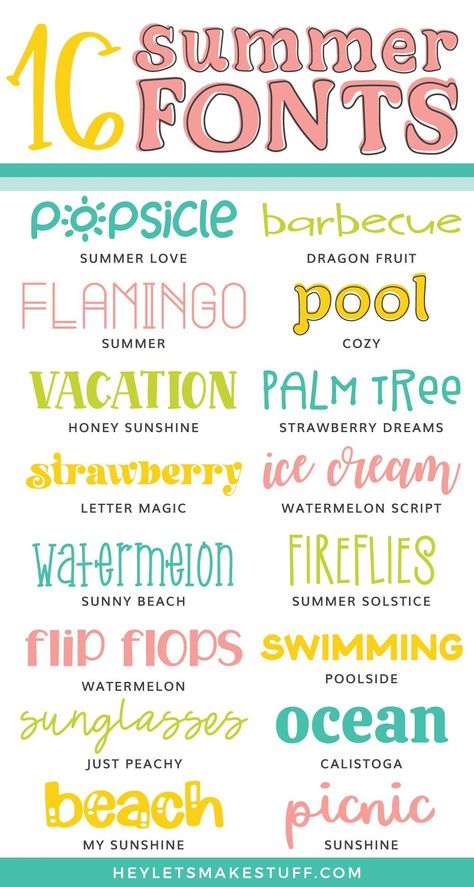 Beachy Fonts Free, Layered Fonts For Cricut, Summer Canva Fonts, Tropical Font Alphabet, Beach Fonts Alphabet, Summer Time Chalkboard Art, Summer Fonts Alphabet, Summer Cricut Projects, Cricut Fonts Free