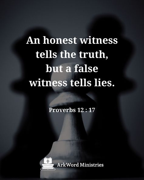 An honest witness tells the truth; a false witness tells lies. If you agree, please comment “Amen” below. Please also follow us and share this pin. False Witness Quotes, False Witness, Proverbs 12, Breath In Breath Out, Tell The Truth, Proverbs, Bible Verses, Encouragement, Bible