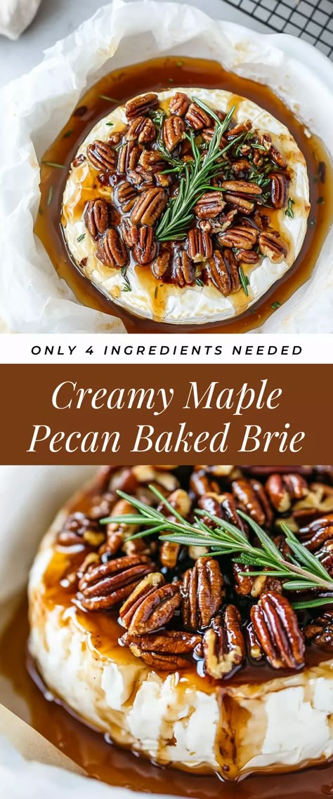 Image for Creamy Maple Pecan Baked Brie Brie With Brown Sugar And Pecans, Brunch Brie Recipes, Baked Brie Maple Pecan, Brie Maple Pecan, Maple Brie Pecan, Brie Recipes Apple, Pecan Baked Brie Recipes, Maple Pecan Brie, Baked Brie With Maple Syrup And Pecans