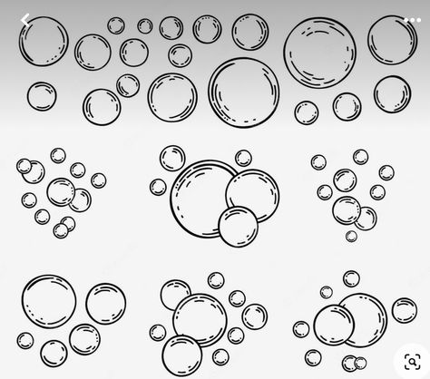 Bubble Filler Tattoo, Bubble Drawing Pencil, Drawings Of Bubbles, Sea Bubbles Drawing, Under Water Bubbles Drawing, Soap Bubble Drawing, Simple Bubble Drawing, How To Draw Water Bubbles, Draw A Bubble