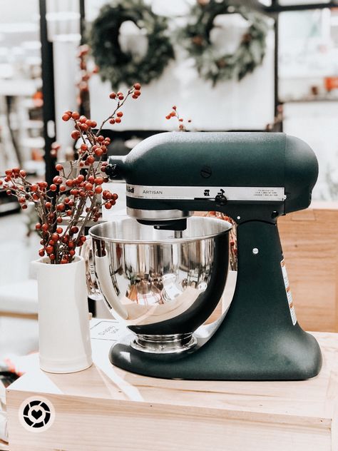 Juniper Kitchenaid, Green Kitchenaid Mixer, Kitchenaid Green, Green Kitchen Appliances, November Mood, Green Kitchen Accessories, Kitchen Vibes, Magnolia Green, Hearth And Hand With Magnolia