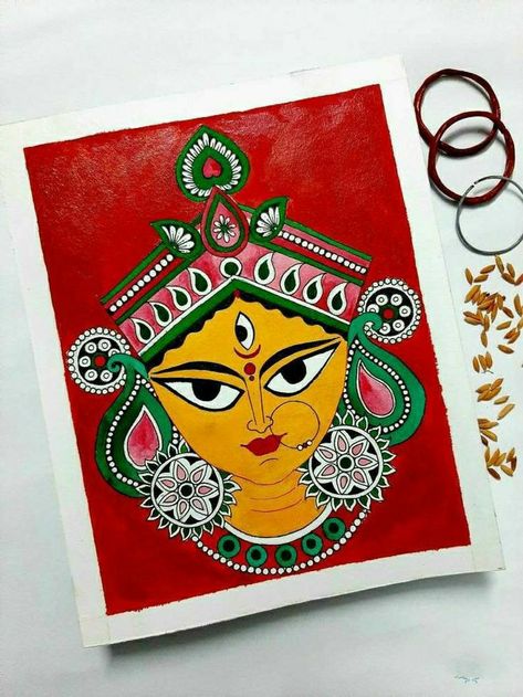 Kulo Designs, Mahishasur Mardini, Durga Ma, Ma Durga, Buddha Art Drawing, Durga Painting, Mandala Art Therapy, Beautiful Art Paintings, Indian Folk Art