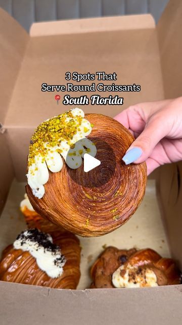 Ivie |  Miami Foodie & Lifestyle 😋 on Instagram: "Here are 3 spots that serve Suprême Croissants aka the viral NYC round circle croissants in South Florida 🥐. Have you tried any of these spots? 
•
#iviethefoodie #miamifoodie #foodiesofmiami #southfloridafoodie #circlecroissants #roundcroissant #supremecroissant #miamifood #southfloridafood #bakerymiami #miamidesserts" Cipriani Miami, Round Croissant, Circular Croissant, Breakfast Miami, Rosetta Bakery Miami, Miami Eats, Miami Food, Round Circle, Have You Tried