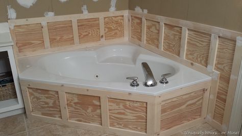 Restroom Remodel, Tub Remodel, Wainscoting Bathroom, Bathtub Decor, Bathtub Remodel, Corner Tub, Tub Surround, Bathroom Tub, Garden Tub