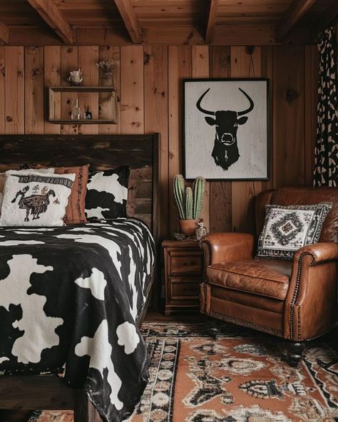 Western Room Decor Men, Rodeo Bedroom, Master Bedrooms Cowboy, Western Bedroom Black Wall, Men’s Western Bedroom, Western Themed Bedroom, Cute Western Bed Spred Rust, Western Bedroom Decor, Western Rooms