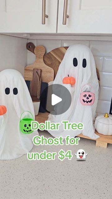 Diy Craft Halloween, Diy Tree Ghosts, Ghost Dollar Tree, Dollar Tree Ghost Paper Towel Holder, Ghost Tree Decorations, Halloween Decorations With Boxes, Fall Crafts For Adults Diy Projects, Ghost Theme Party Halloween Decorations, Paper Towel Holder Ghost