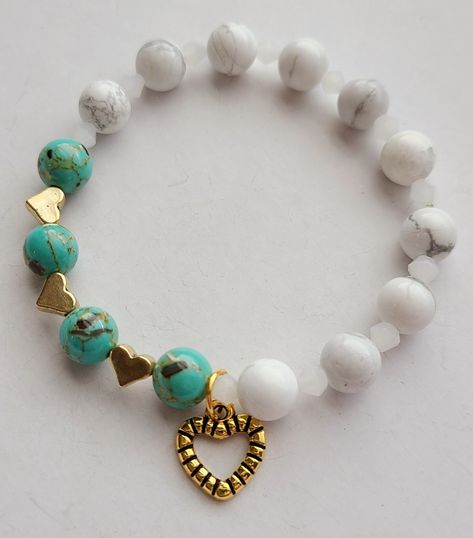 Bracelet Stone Design, Natural Bead Bracelets, Bracelet Stone Beads, Natural Stone Bead Jewelry, Stones Bracelets Ideas, Bracelet Natural Stone, Stretch Bracelet Ideas, Stone Bead Bracelets Ideas, Beaded Bracelet With Charm