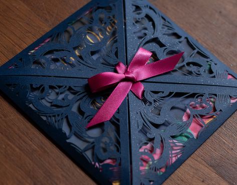 Navy and pink bloom laser cut wedding invitation suit with a navy wallet, bold pink florals and faux gold scripts. Click through for prices. Fuschia Wedding, Stylish Wedding Invitation, Navy Blue Wedding Invitations, Blue Invitation, Laser Cut Wedding, Laser Cut Wedding Invitations, Navy Blue Wedding, Blue Wedding Invitations, Unique Invitations