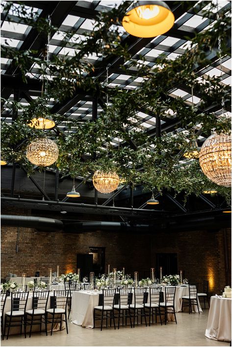 Chic Garden Inspired Wedding at Revel Motor Row in Chicago, IL by Chicago Wedding Photographer, Alex Ferreri | Chicago wedding | Wedding reception inspiration | Chic wedding inspiration Revel Motor Row Wedding, Urban Industrial Wedding, Artifact Events Chicago Wedding, Chicago Winery Wedding, Chicago Winter Wedding, Wedding Venue Chicago, Chicago Venues, Modern Bridal Bouquets, Glass House Wedding