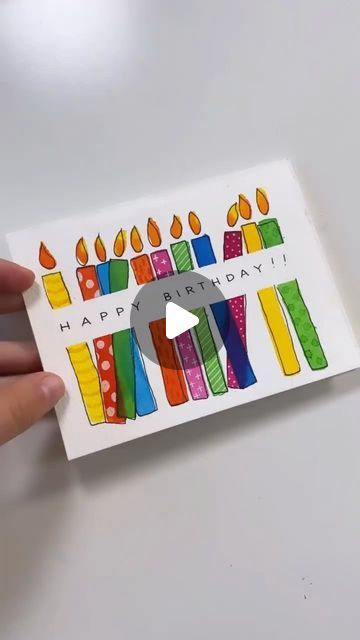 Becca Courtice on Instagram: "How to create one of my faaaave birthday cards 😍🥳  Supplies used:  ✅ watercolor paper (any!) ✅ washi take ✅ ecoline liquid watercolor ✅ any brush ✅ any black pen  📌 Don’t forget to SAVE this to reference the next time you’re looking to gift a birthday card!" Watercolor Birthday Card Tutorial, Birthday Cards Diy Watercolor, Easy Watercolor Birthday Cards For Men, Simple Watercolour Birthday Card Ideas, Water Colour Birthday Cards Easy, Watercolor 21st Birthday Card, Watercolor Birthday Card Ideas, Watercolor Greeting Cards Party & Celebration, Ceramic Underglaze