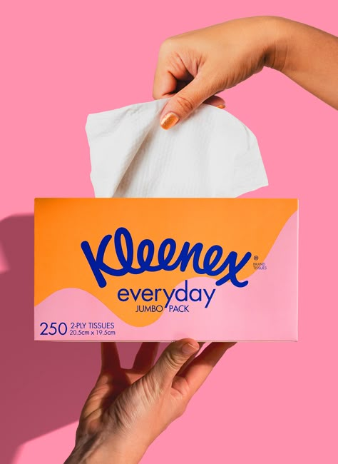 Kleenex Everyday Packaging - Michele Verze Kleenex Tissues, Packaging System, Coffee Shop Branding, Bespoke Boxes, Baby Products Packaging, Escape The Ordinary, Skincare Packaging, Mood And Tone, Box Packaging Design