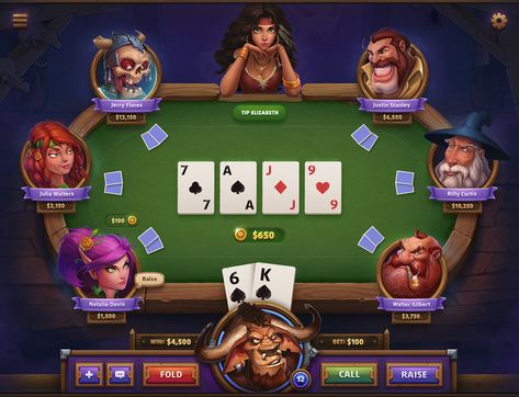 Poker Game Concept by NestStrix Table Poker, Poker Set Luxury, Poker Game Ui Design, Dangerous Creatures, Texas Holdem Poker Rules, Rummy Game, Free Casino Slot Games, Casino Slot Games, Poker Game