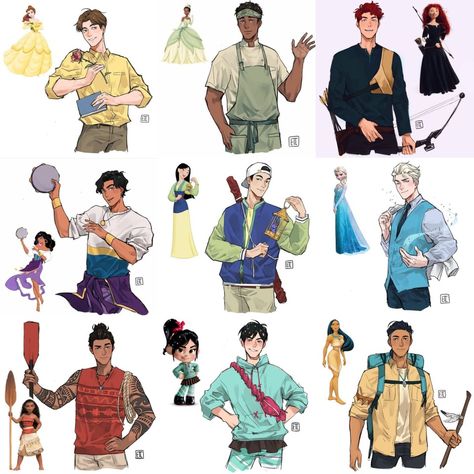 Male Ariel Fanart, Disney Princesses As Men, Genderbent Disney Princesses, Genderbend Disney Princesses, Gender Bent Disney Princess, Movie Characters As Humans, Disney Characters As Anime, Genderbent Rapunzel, Rio Characters As Humans