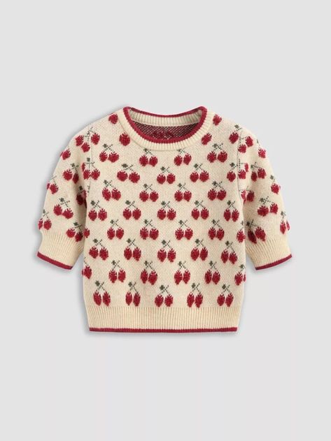 Contrasting Binding Cherry Pattern Knitted Crop Top US$22.00 Knitted Crop Top, Cherry Pattern, Leopard Print Sweater, Clothing Details, Top Cropped, Knit Crop Top, Trendy Clothes For Women, Knit Crop, Solid Tops